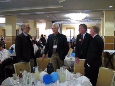 Dave Reed, MTU, eputy Chief of USFS, Glenn Mroz, president, MTU, and Shea McGrew, MTU